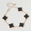 Quatrefoil Link Bracelet - Black and Gold