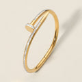 Stone Paved Nail Hinged Bangle Bracelet
