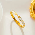 White and Gold Hermes Like Bracelet